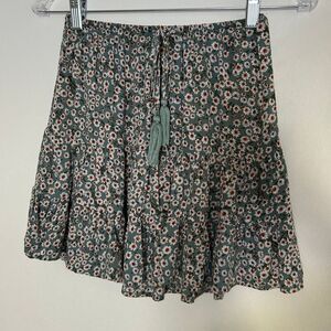 Princess Polly Green Floral Daisy Mini Skirt Women’s Size 6 | Boho Festival Tass